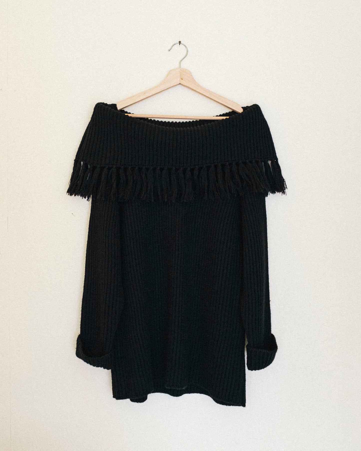 Coal Fringe Sweater