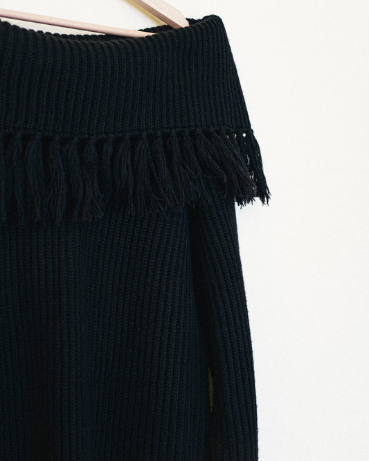 Coal Fringe Sweater