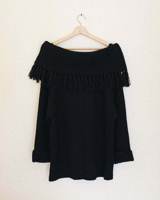 Coal Fringe Sweater