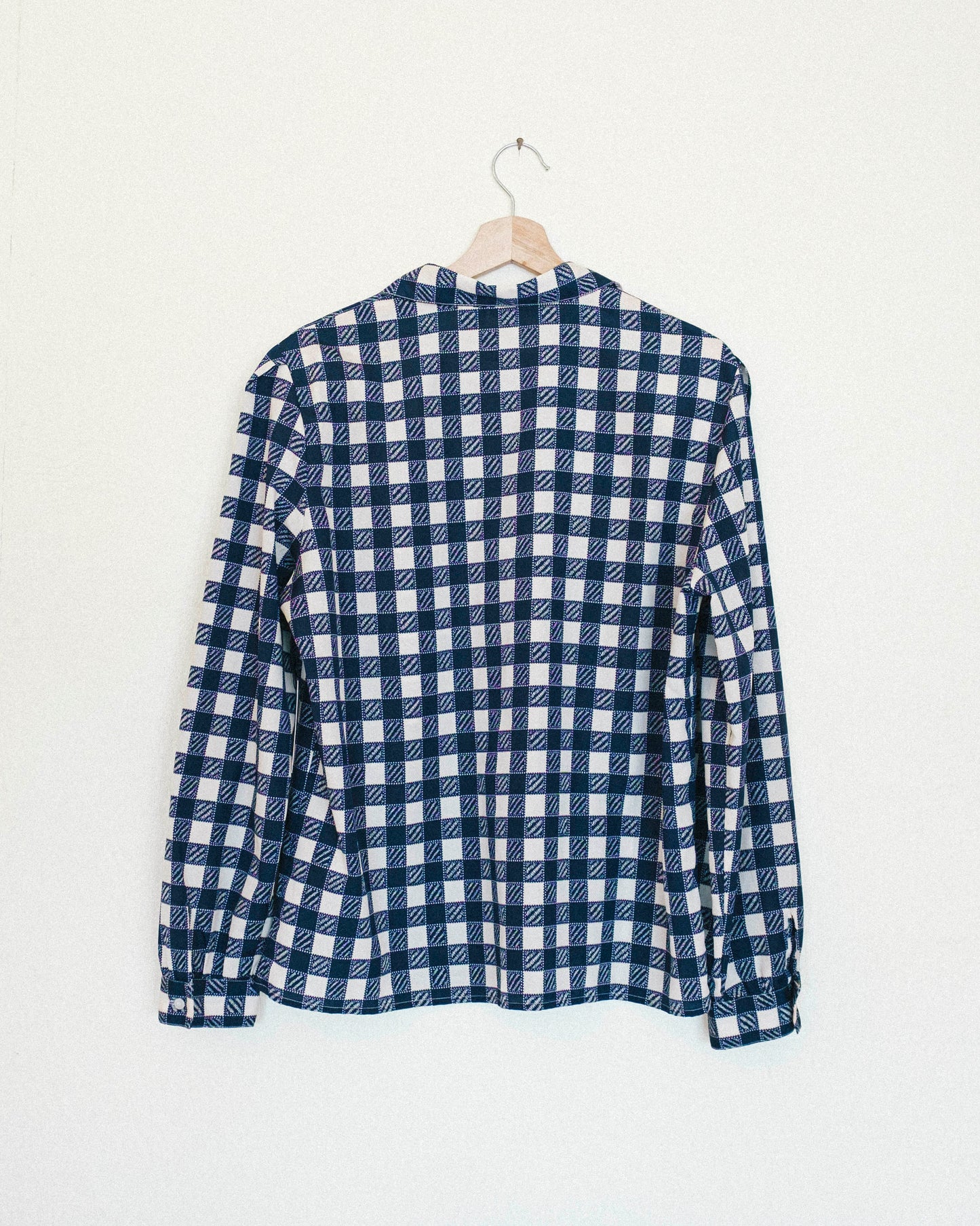 Navy Check Button Up