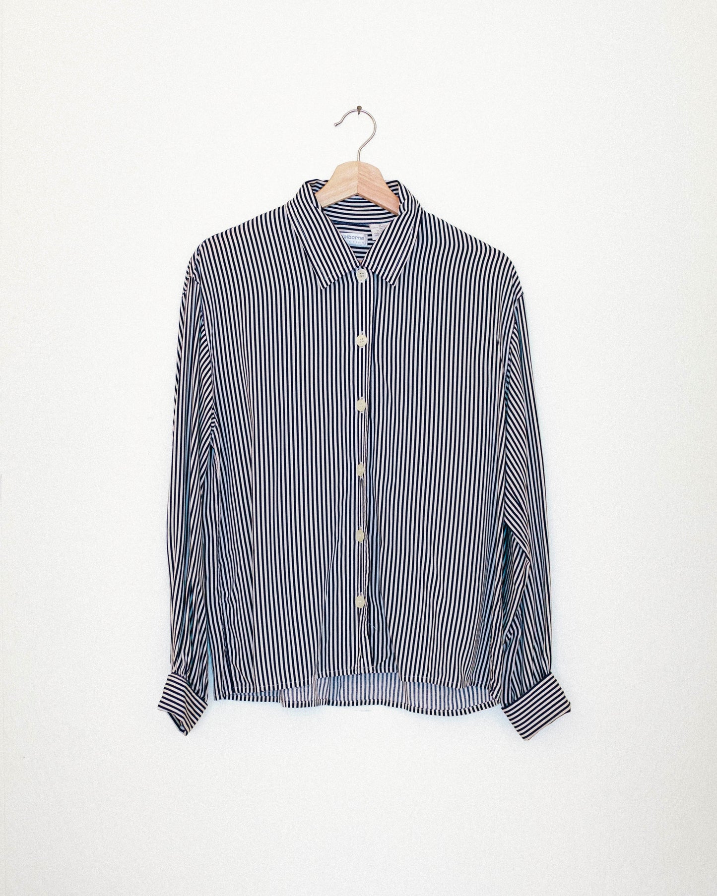 Navy Stripe Button Up