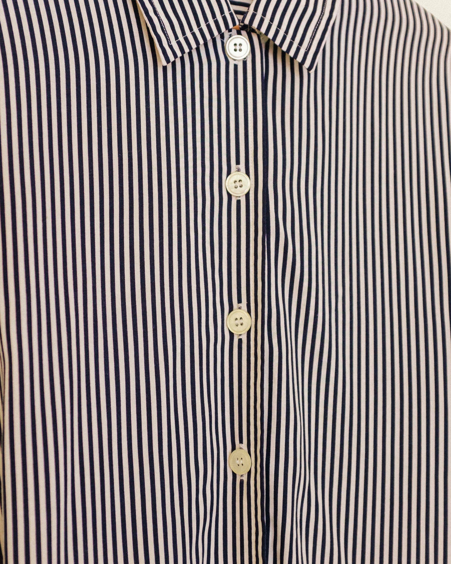 Navy Stripe Button Up