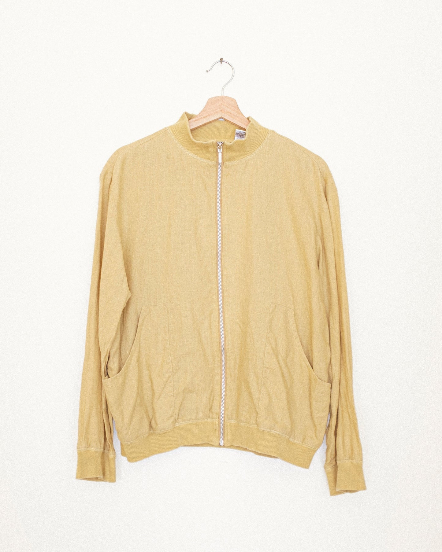 Mustard Linen Bomber Jacket