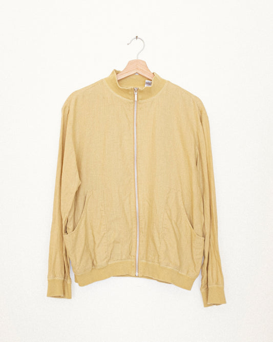 Mustard Linen Bomber Jacket