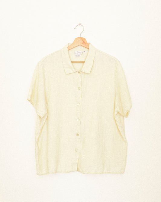 Vanilla Linen Button Up