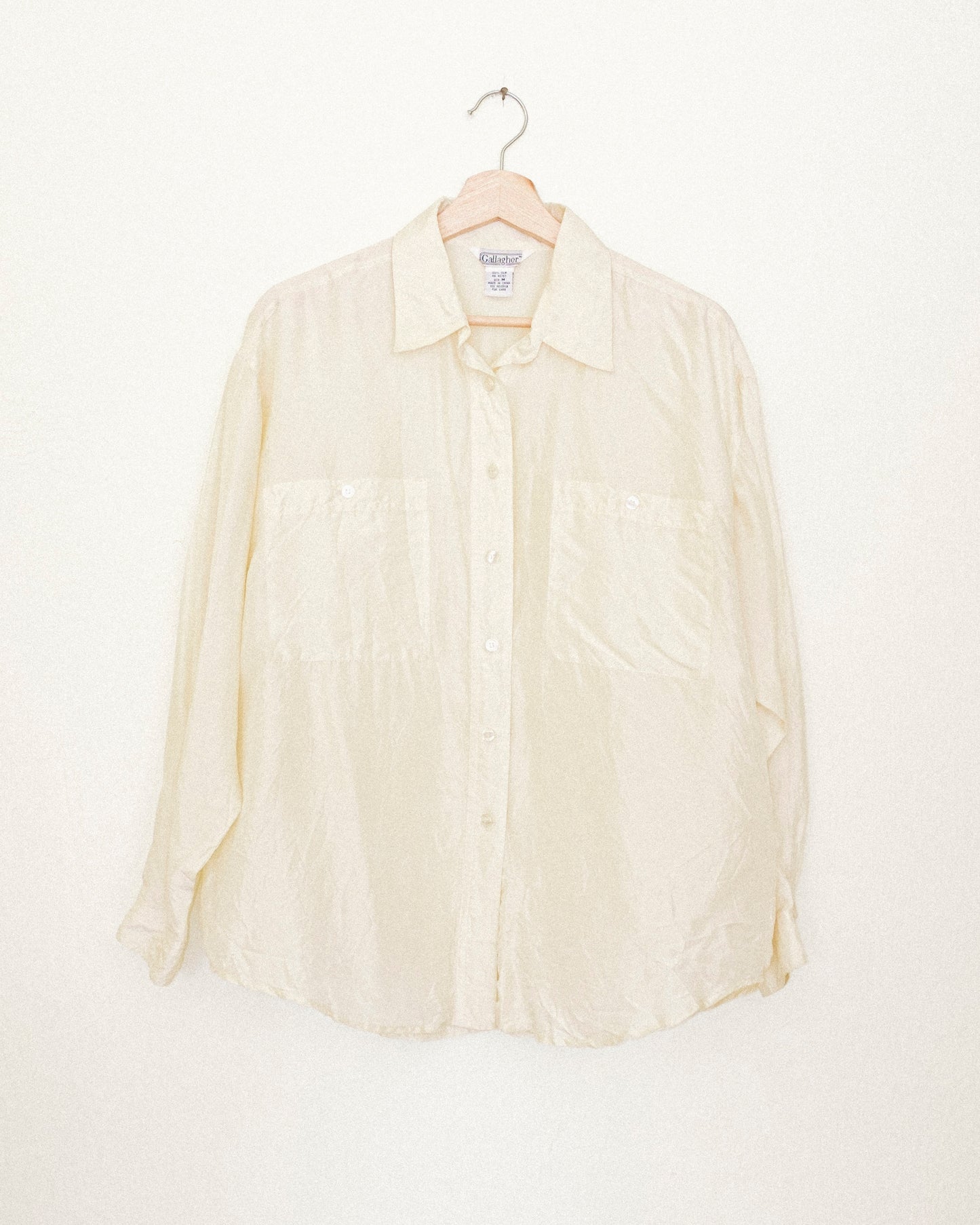 Crinkle Silk Button Up