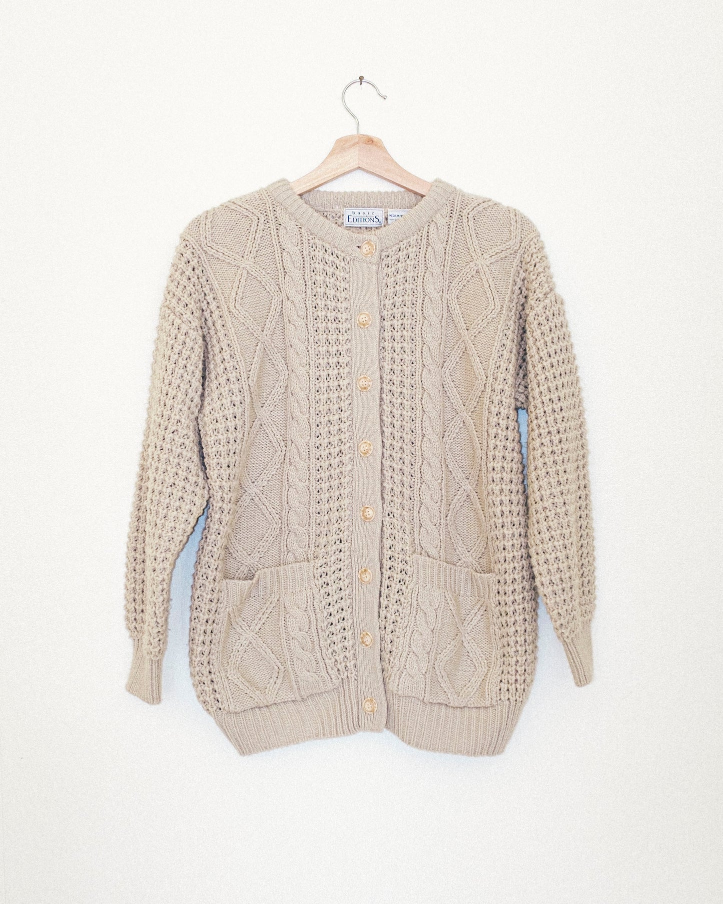 Beige Fisherman Cardigan