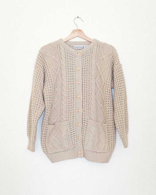 Beige Fisherman Cardigan