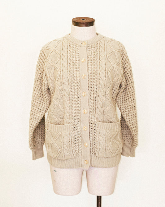 Beige Fisherman Cardigan