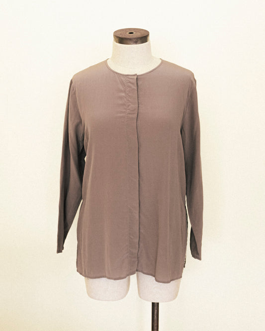 Mushroom Silk Blouse