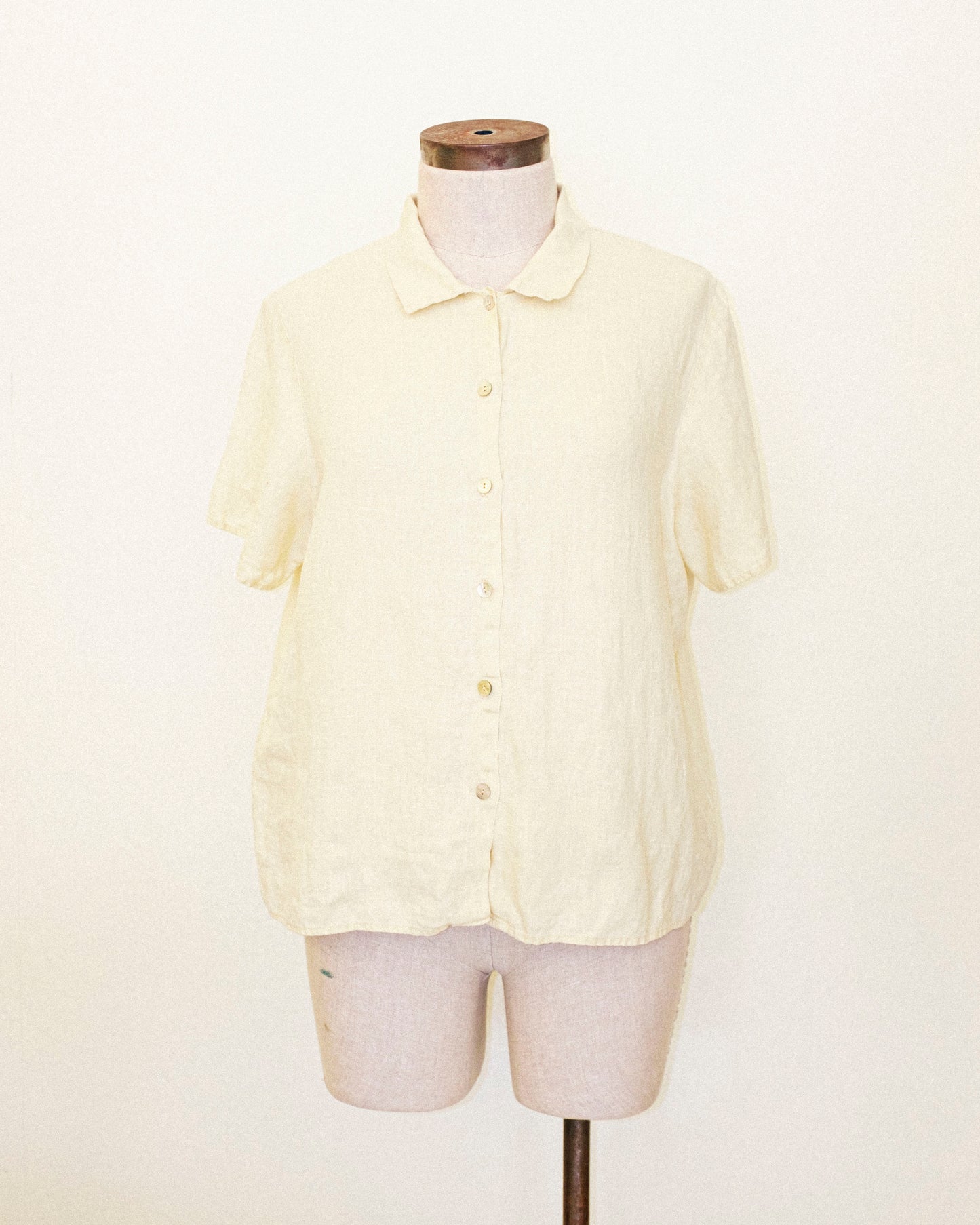 Vanilla Linen Button Up