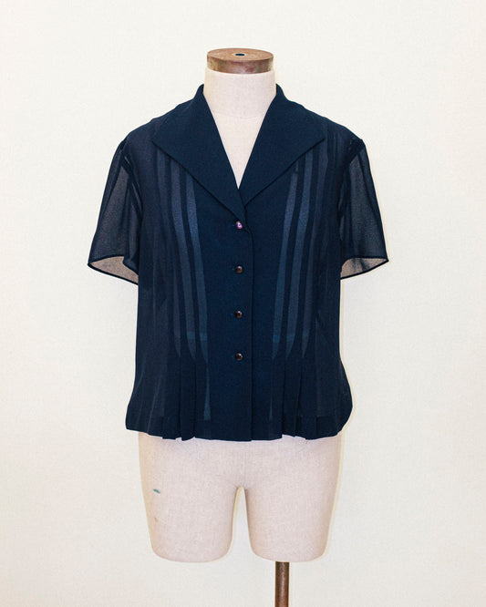 Navy Sheer Daytime Top