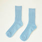 Ribbed Cotton High Socks - Sky