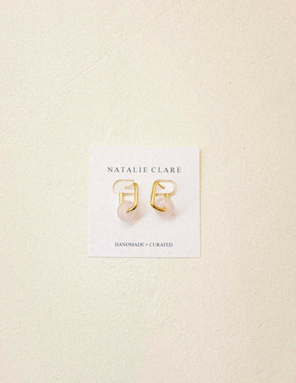 Rose Quartz Hoops