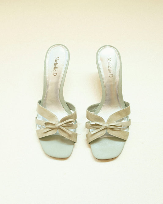 Mint Bow Sandals 8.5