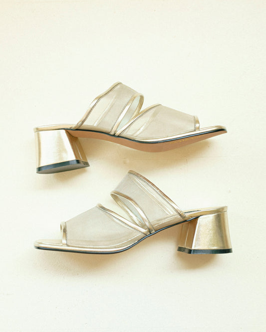 Gold Mesh Sandals 8.5
