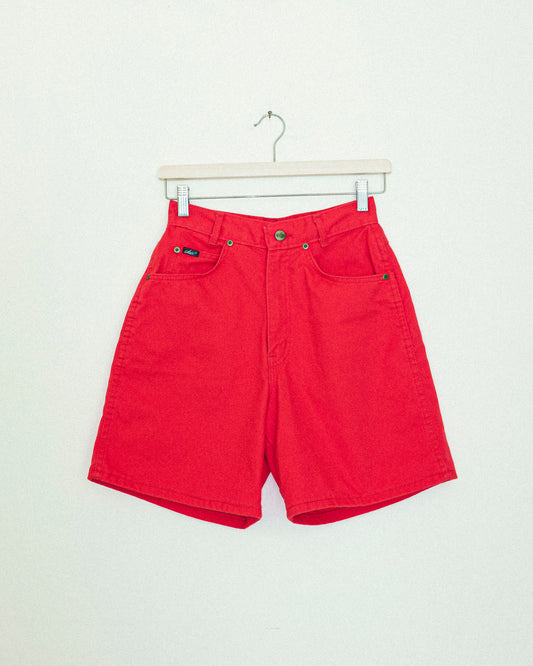 Red Denim Shorts