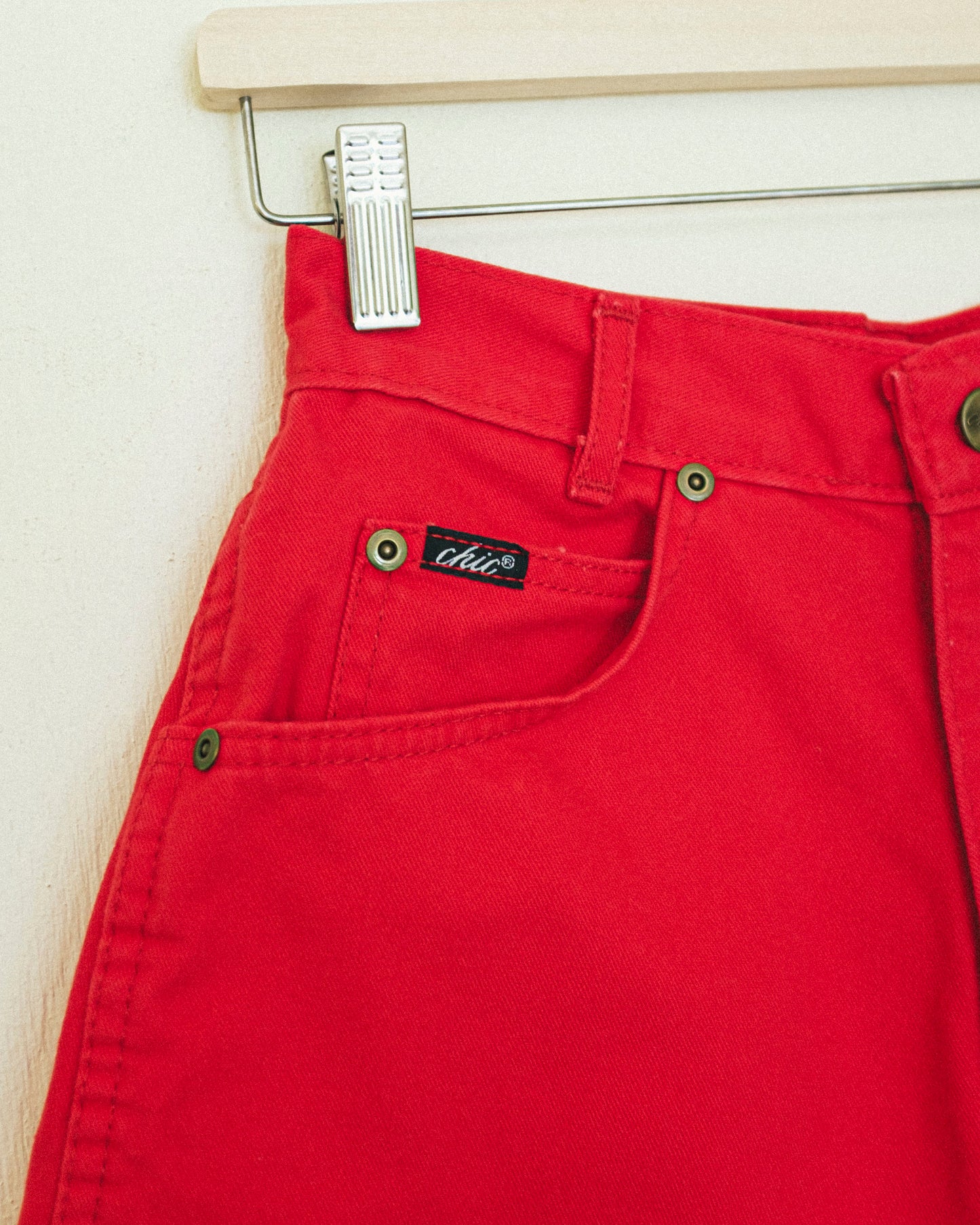 Red Denim Shorts
