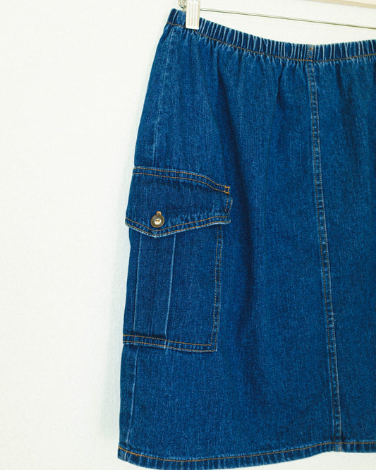 Denim Cargo Skirt