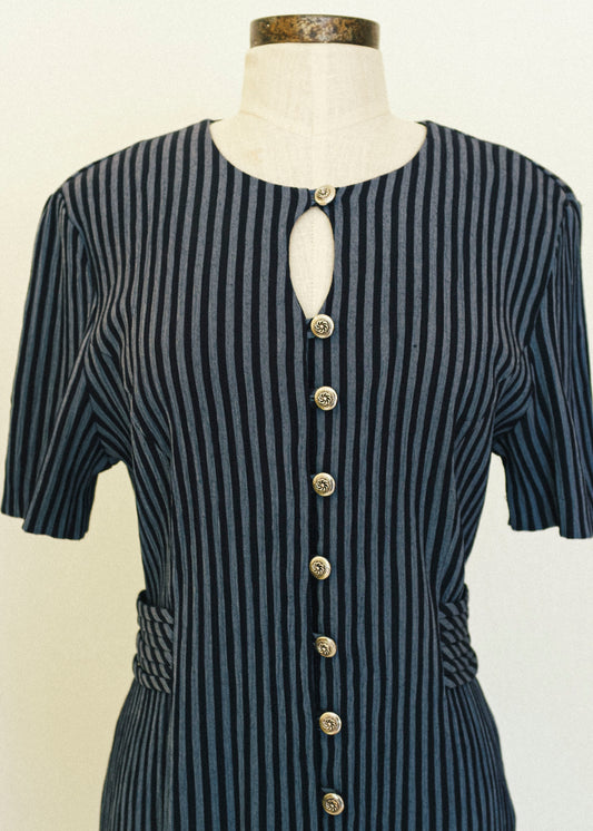Pinstripe Midi Dress