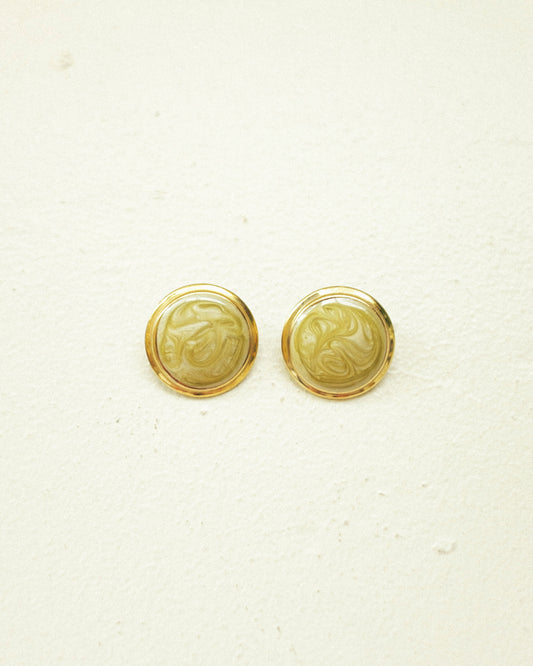 Mod Olive Swirl Earrings