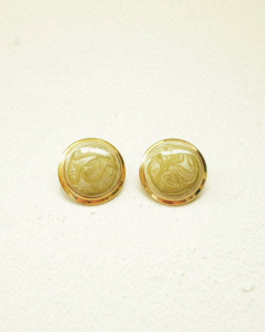 Mod Olive Swirl Earrings