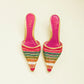 Rainbow Leather Kitten Heels 7.5