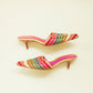 Rainbow Leather Kitten Heels 7.5