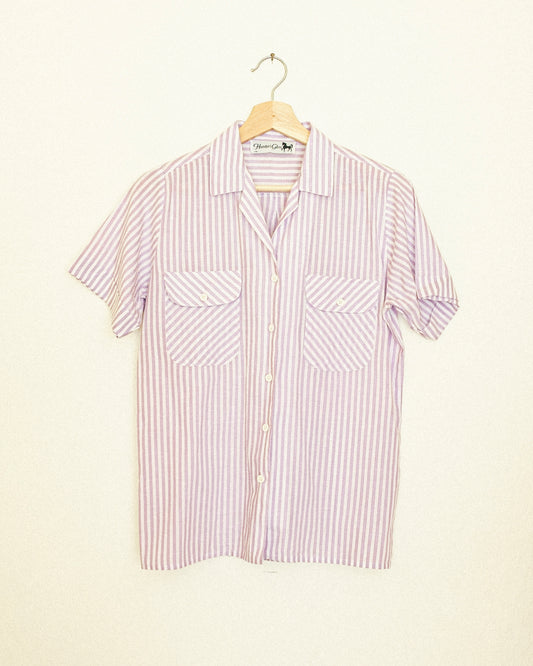 Lavender Stripe Button Up