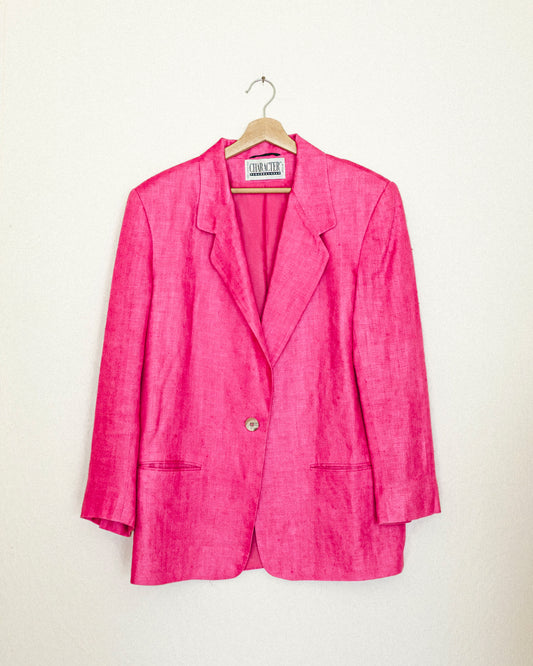 Pink Linen Blazer