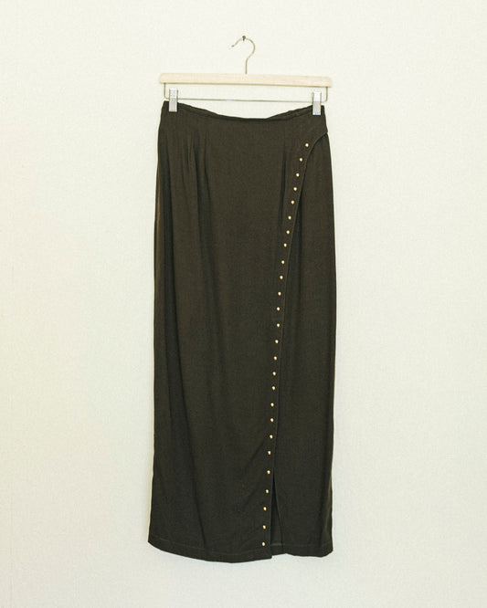 Olive Stud Skirt