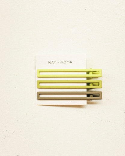 Lime Trio Hair Clips