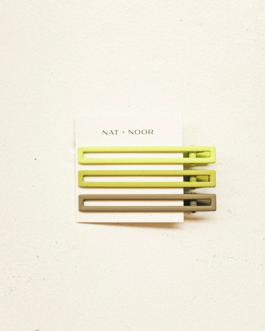 Lime Trio Hair Clips