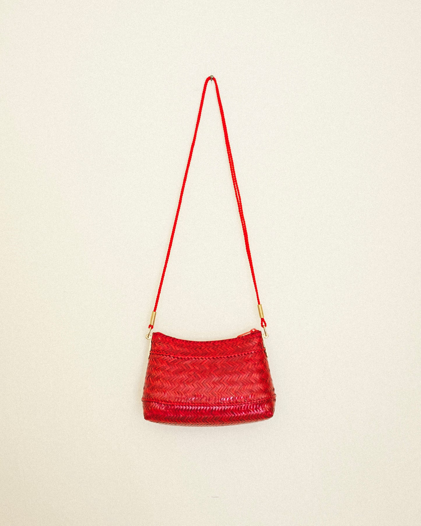 Cherry Wicker Shoulder Bag