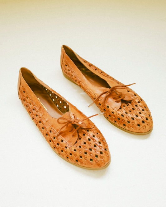 Woven Leather Flats 10