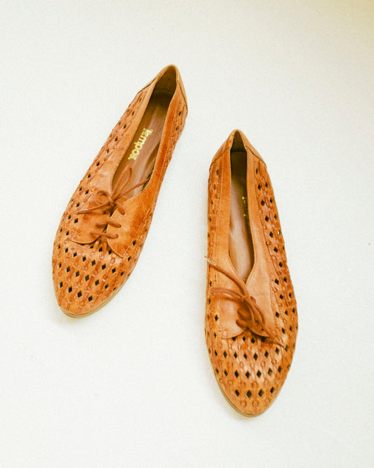 Woven Leather Flats 10
