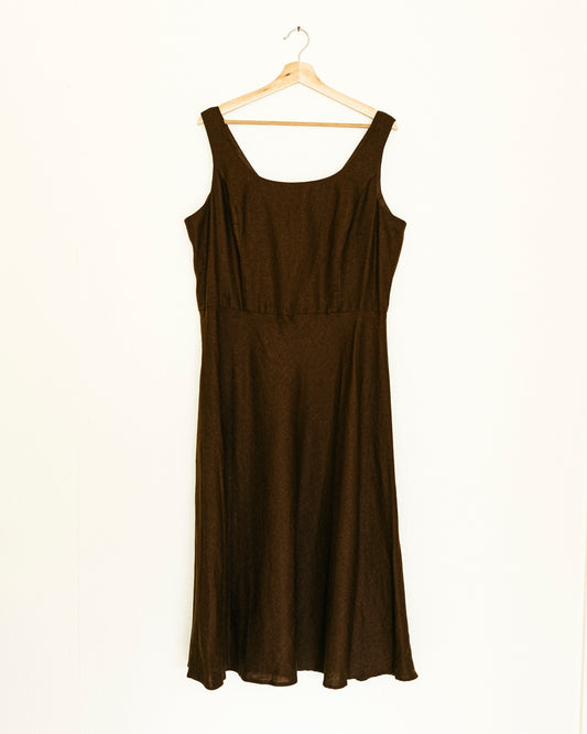 Cocoa Linen Midi Dress