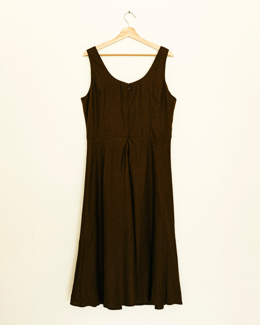 Cocoa Linen Midi Dress