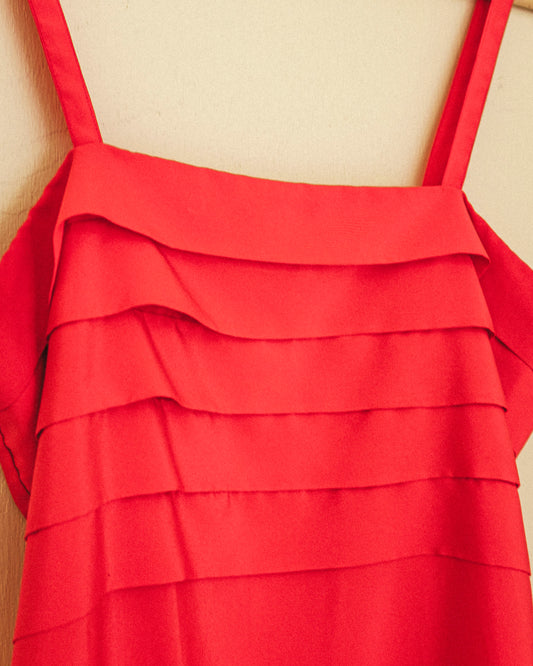 Poppy Pleated Tank