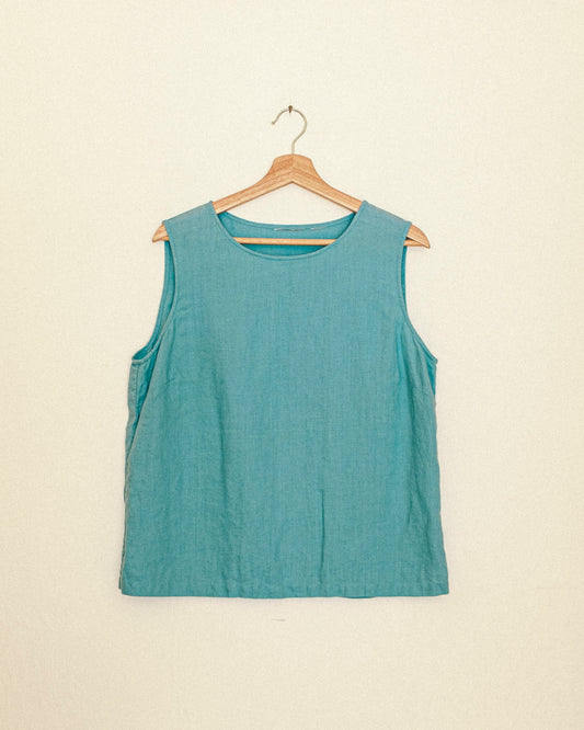Aqua Linen Tank