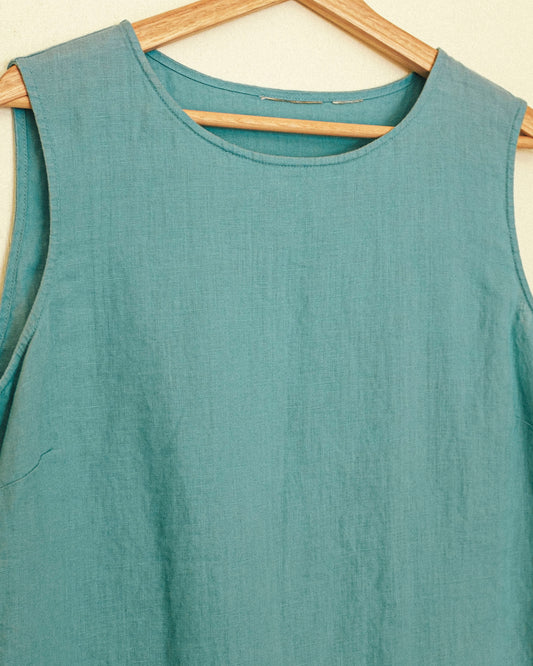 Aqua Linen Tank