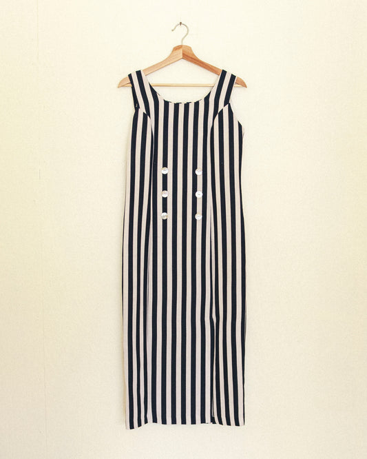 Linen Stripe Midi Dress