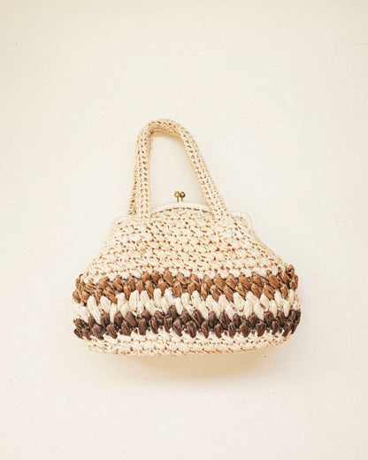 Striped Raffia Handbag