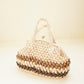 Striped Raffia Handbag