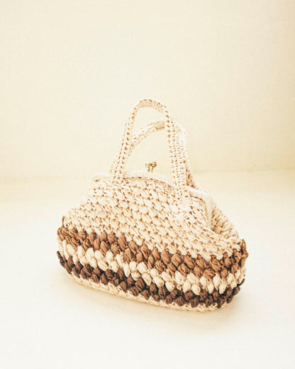 Striped Raffia Handbag