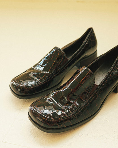 Chunky Patent Croc Loafers 8