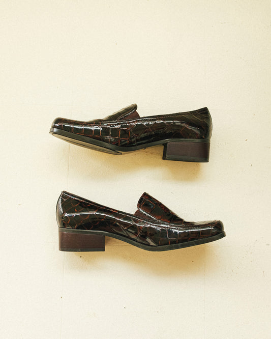 Chunky Patent Croc Loafers 8