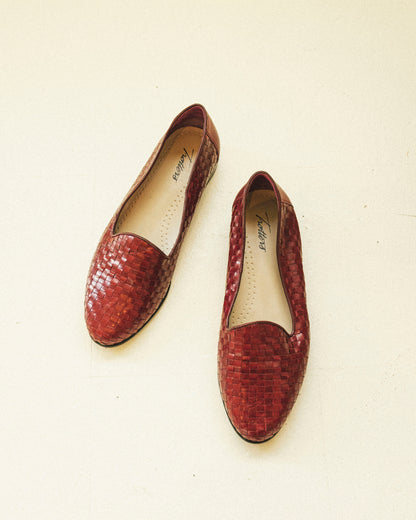 Burgundy Woven Loafers 8.5W