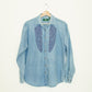 Ribbon Denim Button Up