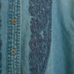 Ribbon Denim Button Up